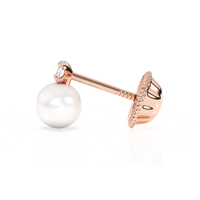 3mm Pearl Drop Clear CZ Stud Earrings6