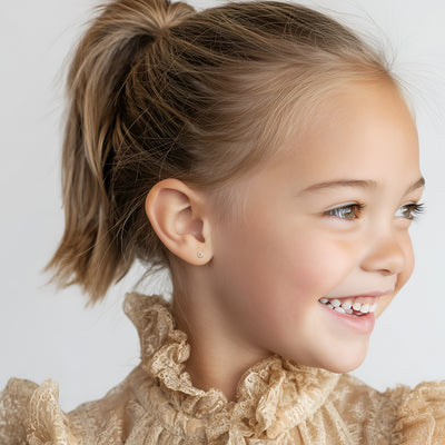 3mm Clear Round CZ Stud Earrings3