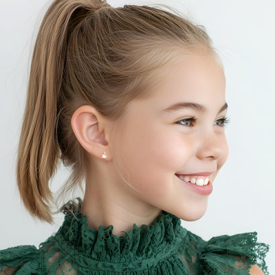 3mm Pearl Drop Clear CZ Stud Earrings4