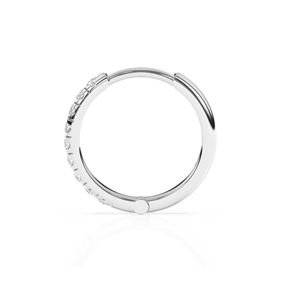 9mm Halo Pavé Clear CZ Huggie Hoop Earrings5