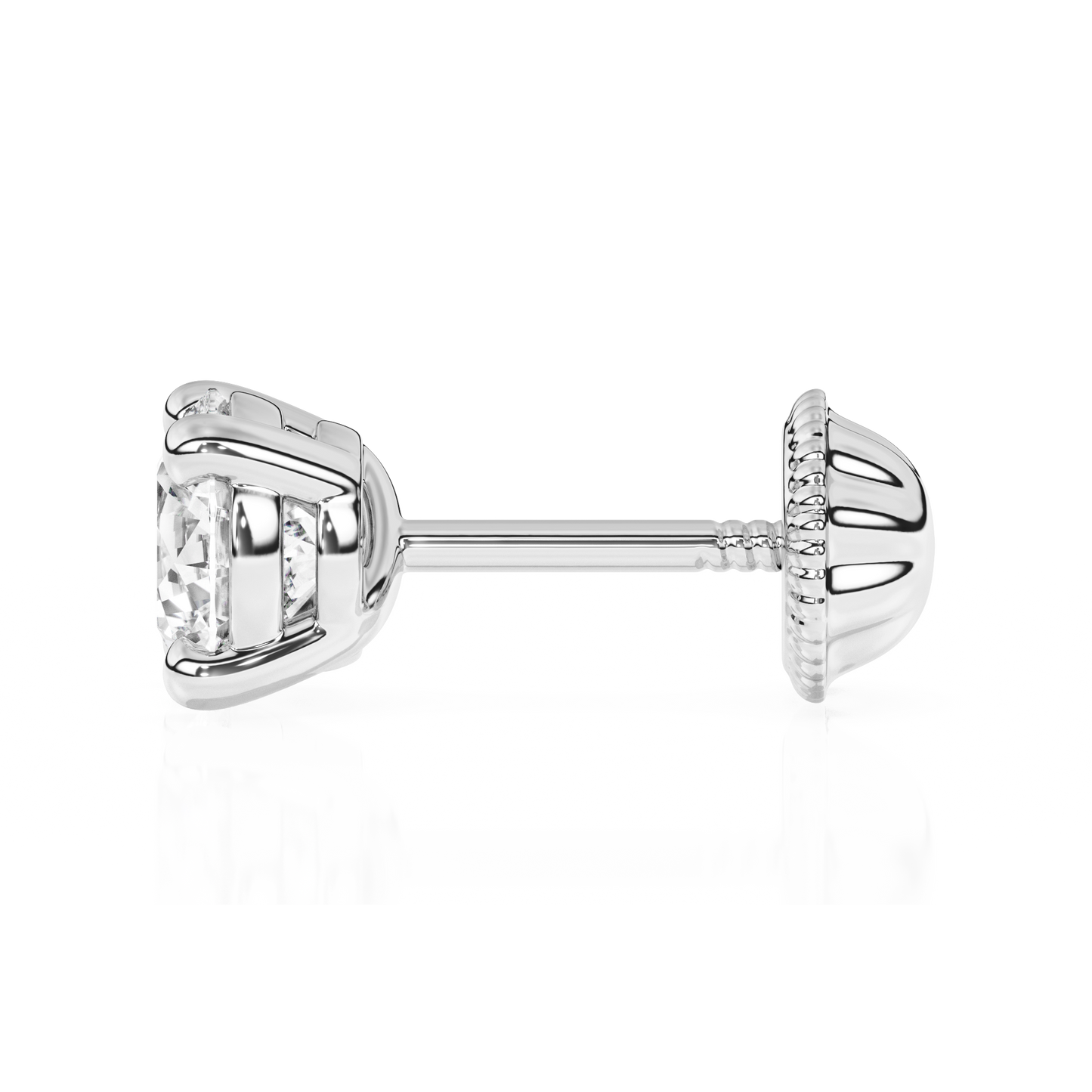 April Birthstone, 4mm Swarovski Crystal Stud Earrings - Solid 14K White Gold, Screw Back, for Babies & Children