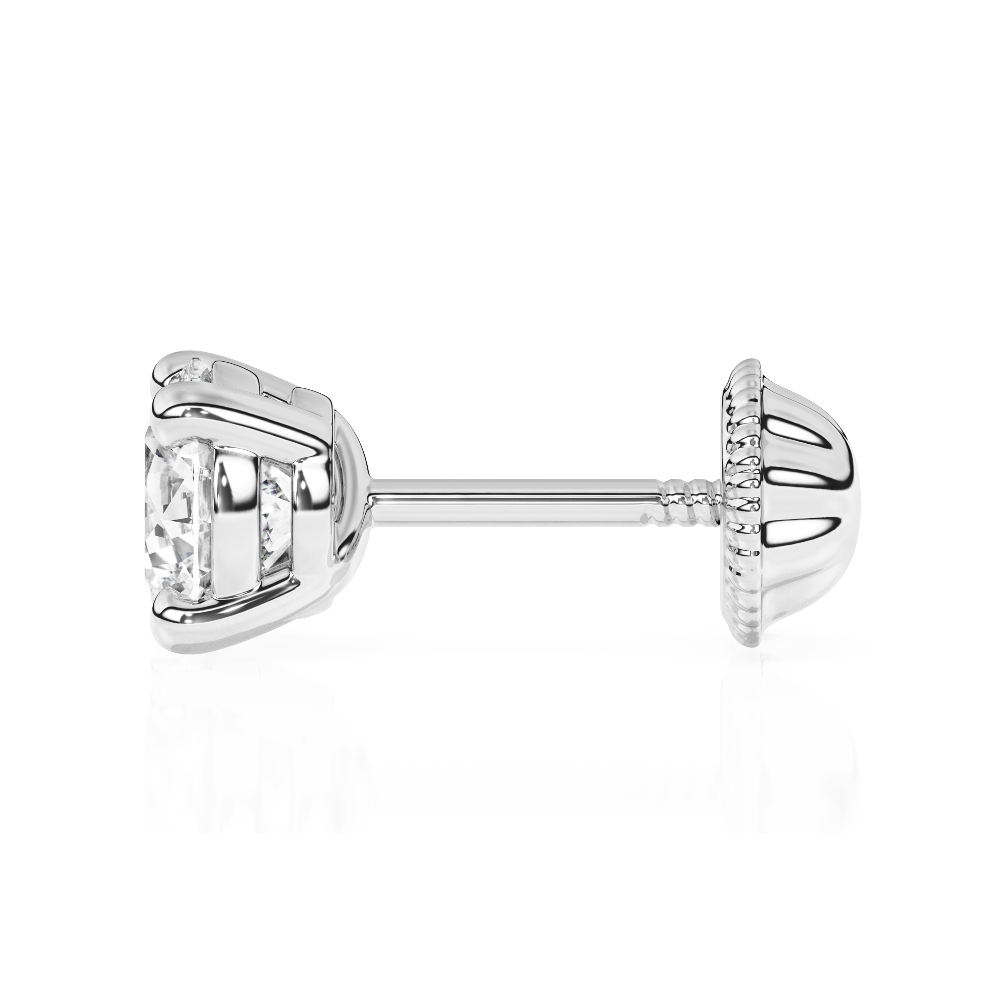 April Birthstone, 4mm Swarovski Crystal Stud Earrings - Solid 14K White Gold, Screw Back, for Babies & Children