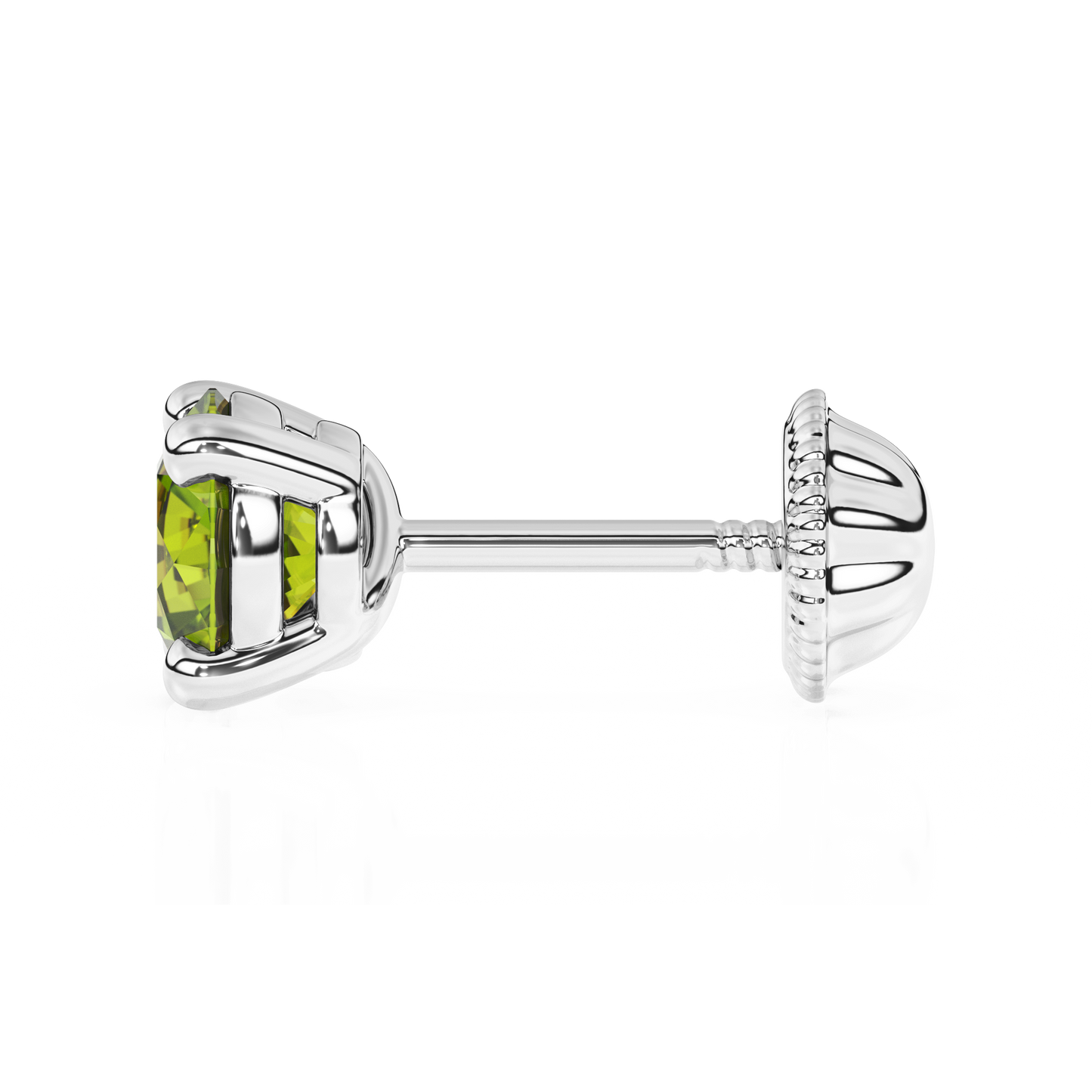 August Birthstone, 4mm Swarovski Crystal Stud Earrings - Solid 14K White Gold, Screw Back, for Babies & Children