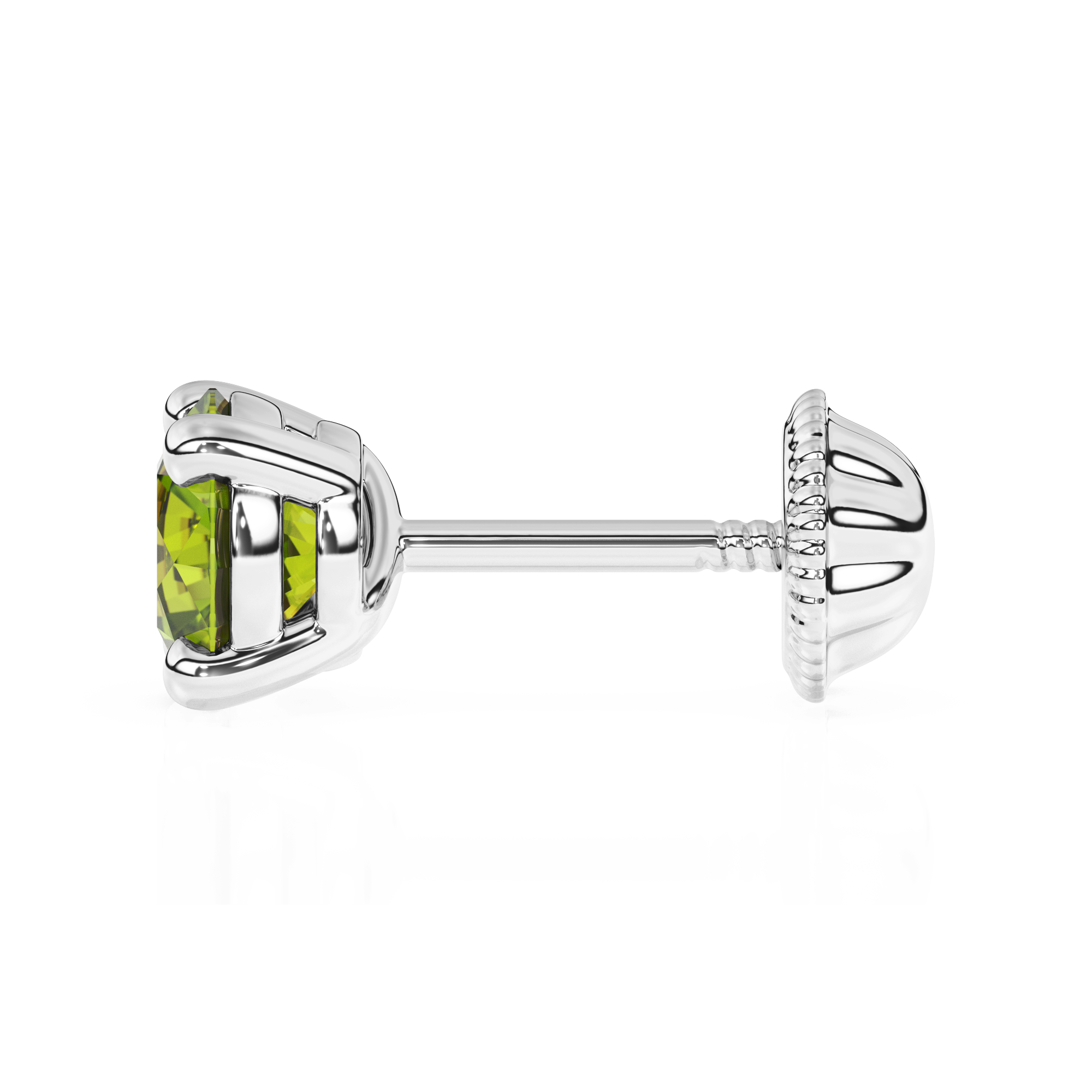 August Birthstone, 4mm Swarovski Crystal Stud Earrings - Solid 14K White Gold, Screw Back, for Babies & Children