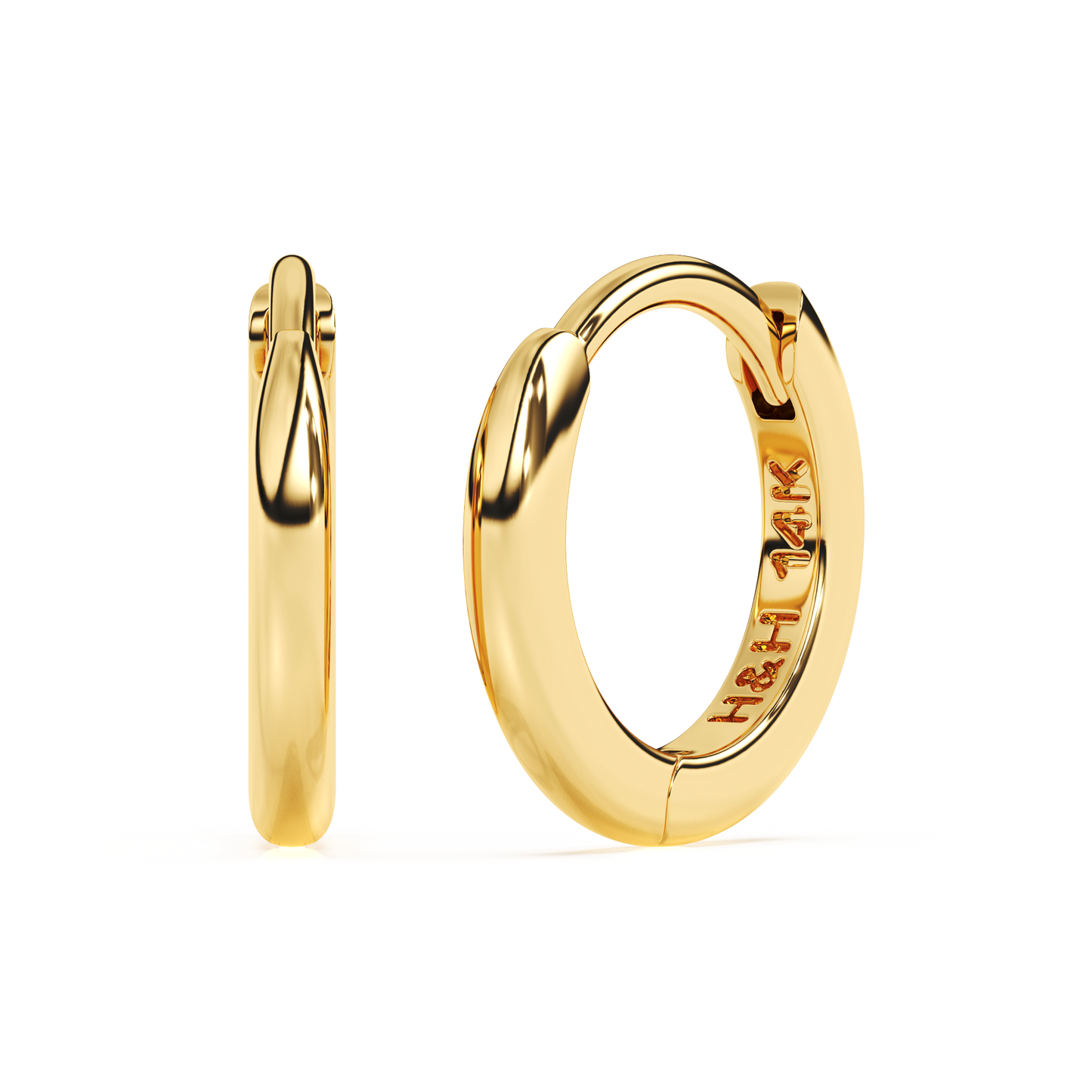 Classic, 9mm Huggie Hoop Earrings - Solid 14K Gold, Huggie Hoop, for Babies & Children