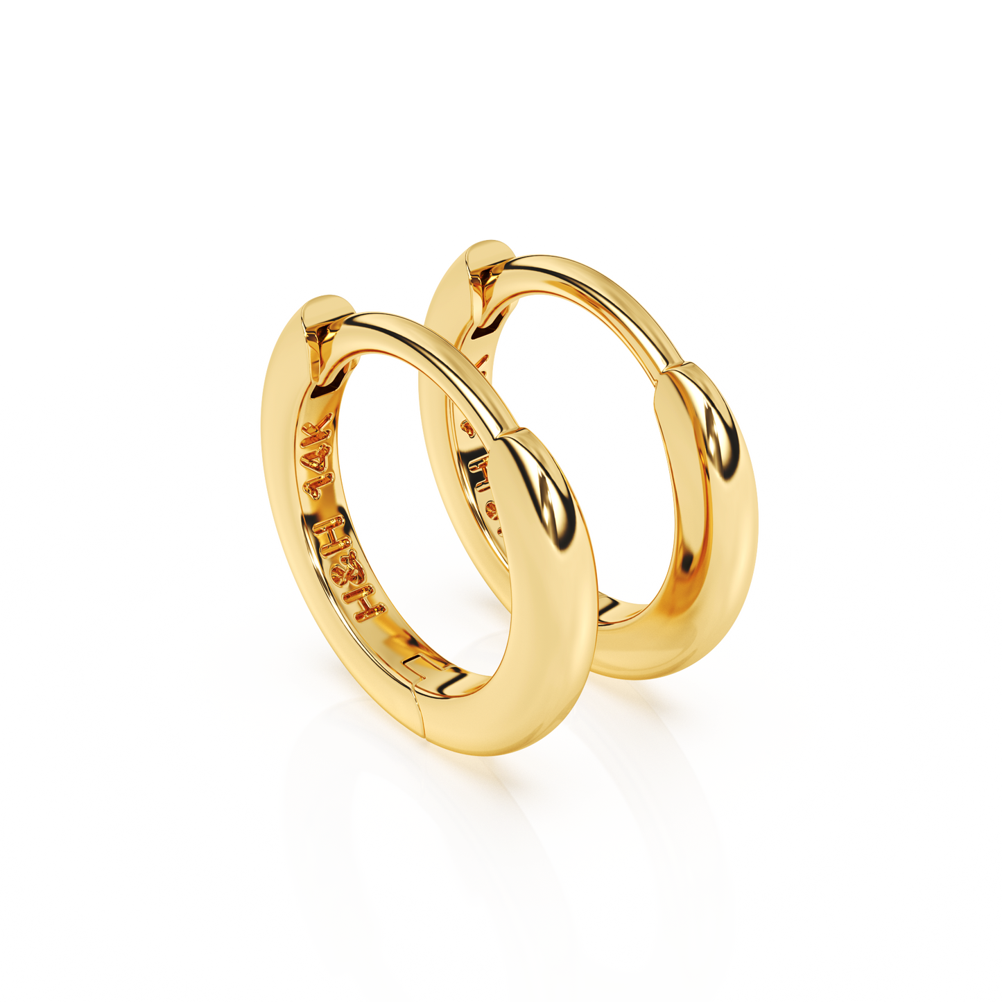 Classic, 9mm Huggie Hoop Earrings - Solid 14K Gold, Huggie Hoop, for Babies & Children
