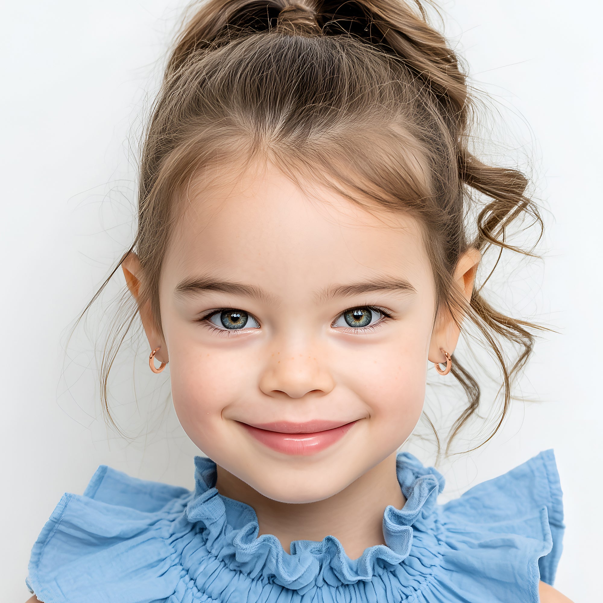 Classic, 9mm Huggie Hoop Earrings - Solid 14K Rose Gold, Huggie Hoop, for Babies & Children