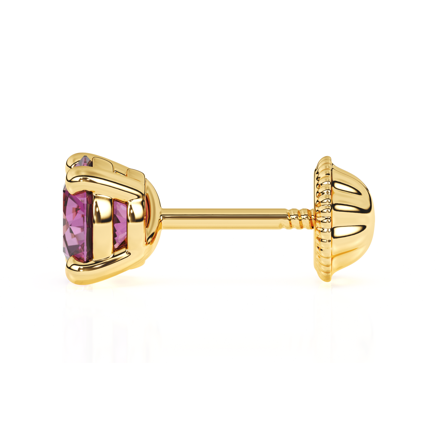 February Birthstone, 4mm Swarovski Crystal Stud Earrings - Solid 14K Gold, Screw Back, for Babies & Children