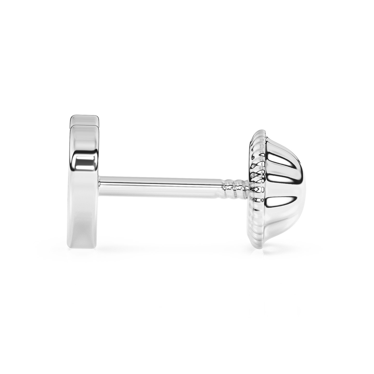 Genuine Love, Mother of Pearl Heart Stud Earrings - Solid 14K White Gold, Screw Back, for Babies & Children