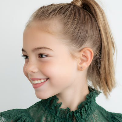 Joyful Heart, Pink/Clear Pavé CZ Stud Earrings3