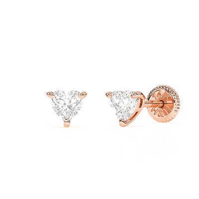 Petite Heart, Clear Heart CZ, Stud Earrings3