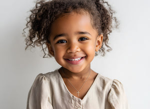 Modern Faith – Children’s Cross Necklace - For Girls of Faith in Solid 14k White Gold