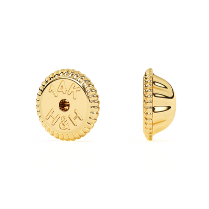 Yellow Gold Screwback - Solid 14K Gold, Screw Back, for Babies & Children