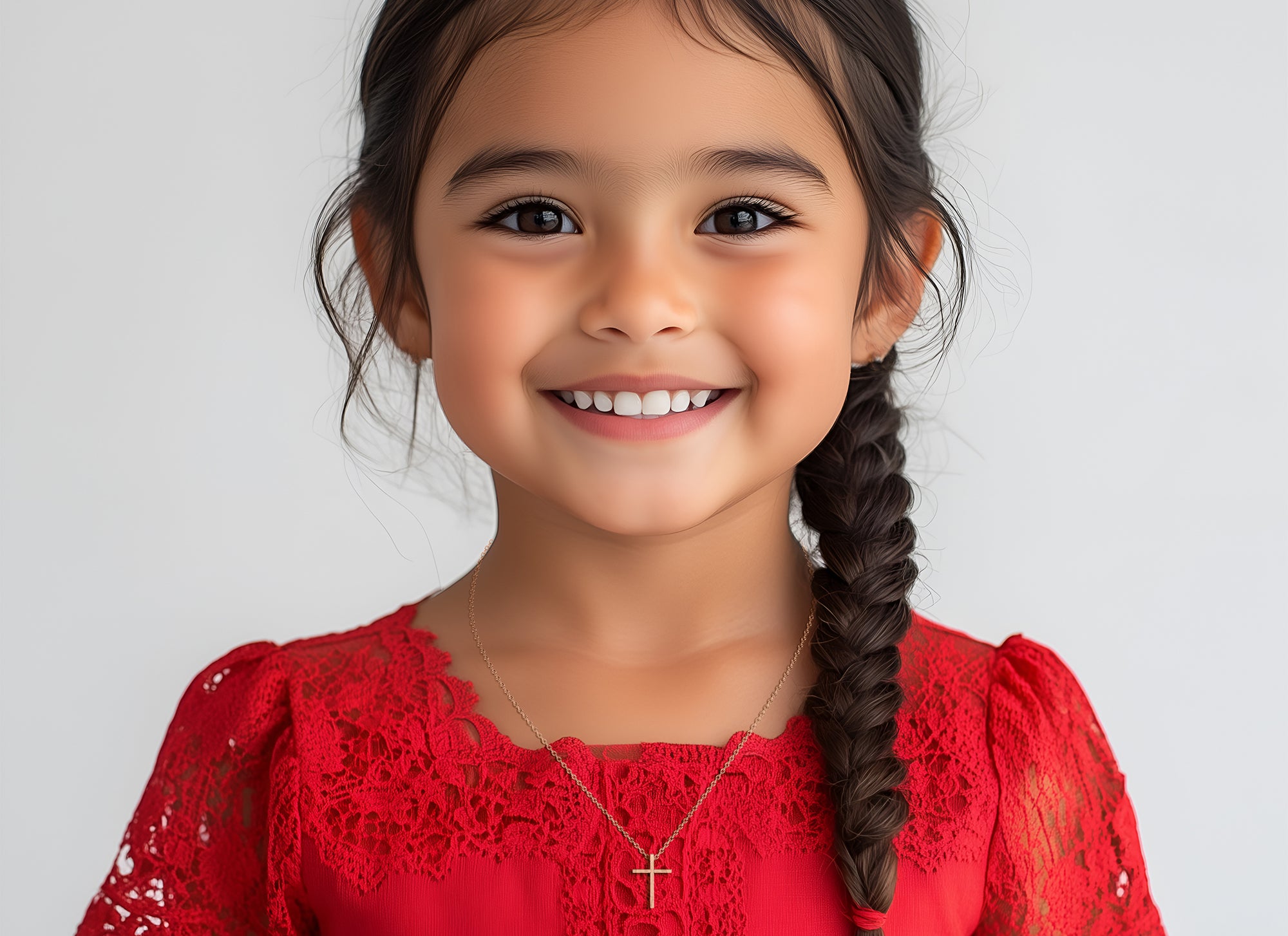 Modern Faith – Children’s Cross Necklace - For Girls of Faith in Solid 14k Rose Gold