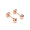 3mm Classic Round Stud Earrings - Solid 14K Rose Gold, Screw Back, for Babies & Children