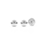 3mm Classic Round Stud Earrings - Solid 14K White Gold, Screw Back, for Babies & Children