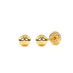 3mm Classic Round Stud Earrings - Solid 14K Gold, Screw Back, for Babies & Children
