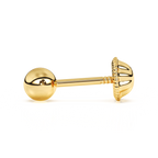 3mm Classic Round Stud Earrings - Solid 14K Gold, Screw Back, for Babies & Children