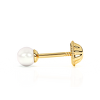 3mm Pearl Stud Earrings - Solid 14K Gold, Screw Back, for Babies & Children