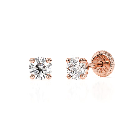 3mm Clear Round CZ Stud Earrings5