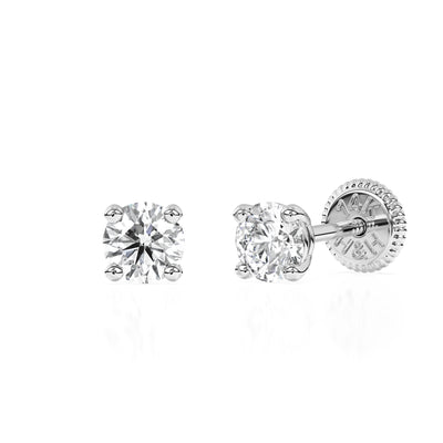 3mm Clear Round CZ Stud Earrings5