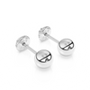 4mm Classic Round Stud Earrings - Solid 14K White Gold, Screw Back, for Babies & Children