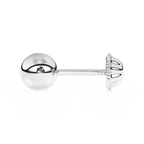 4mm Classic Round Stud Earrings - Solid 14K White Gold, Screw Back, for Babies & Children