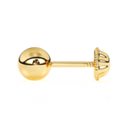 4mm Classic Round Stud Earrings - Solid 14K Gold, Screw Back, for Babies & Children