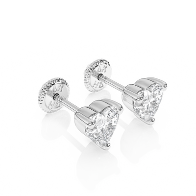4mm Clear Heart CZ Stud Earrings1