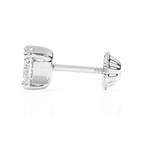 4mm Clear Heart CZ Stud Earrings - Solid 14K White Gold, Screw Back, for Babies & Children