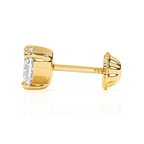 4mm Clear Heart CZ Stud Earrings - Solid 14K Gold, Screw Back, for Babies & Children