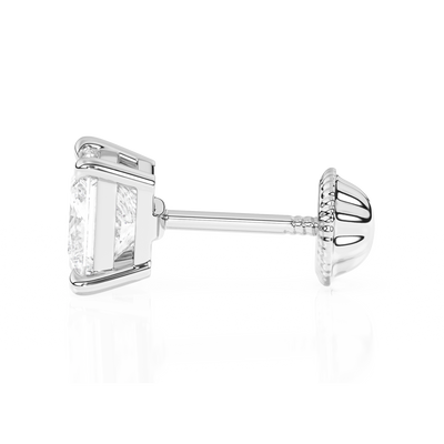 4mm Clear Princess Cut CZ, Stud Earrings5