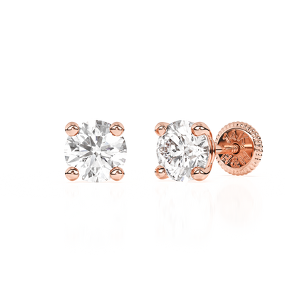 4mm Clear Round CZ Stud Earrings5
