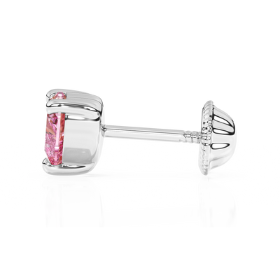 4mm Pink Heart CZ Stud Earrings5