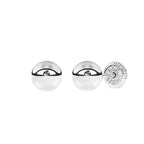 4mm Classic Round Stud Earrings - Solid 14K White Gold, Screw Back, for Babies & Children