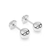 Pendientes clásicos redondos de 4 mm - Oro blanco macizo de 14 quilates, cierre de rosca, para bebés y niños