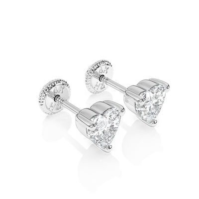 4mm Clear Heart CZ Stud Earrings1