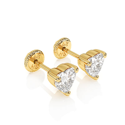 4mm Clear Heart CZ Stud Earrings1