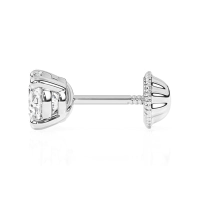 4mm Clear Round CZ Stud Earrings6