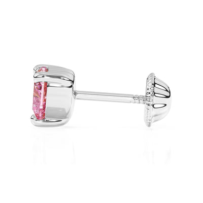 4mm Pink Heart CZ Stud Earrings5