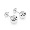 5mm Classic Round Stud Earrings - Solid 14K White Gold, Screw Back, for Babies & Children
