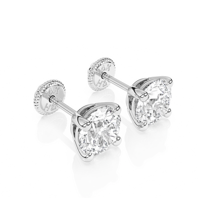 5mm Clear Round CZ Stud Earrings1