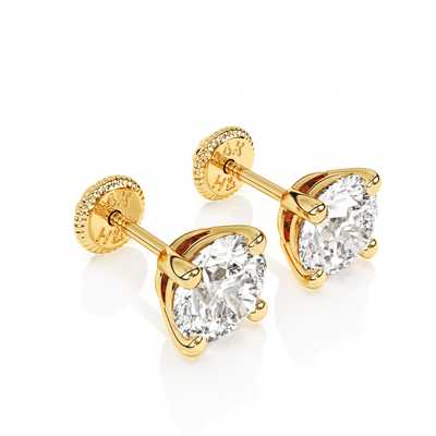 5mm Clear Round CZ Stud Earrings1
