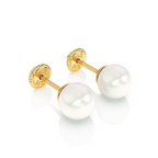 5mm Pearl Stud Earrings - Solid 14K Gold, Screw Back, for Babies & Children