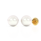 5mm Pearl Stud Earrings - Solid 14K Gold, Screw Back, for Babies & Children