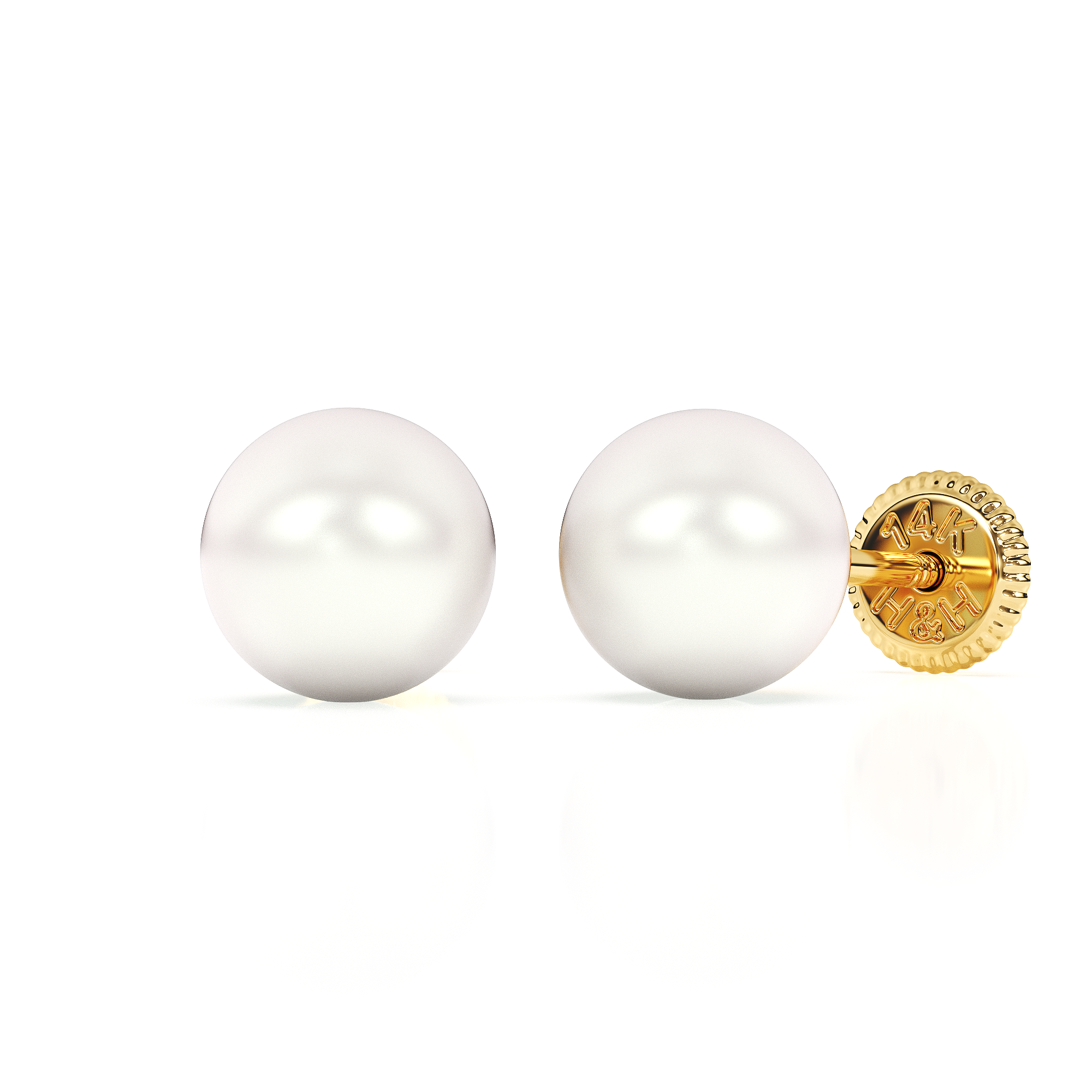5mm Pearl Stud Earrings - Solid 14K Gold, Screw Back, for Babies & Children