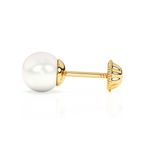 5mm Pearl Stud Earrings - Solid 14K Gold, Screw Back, for Babies & Children