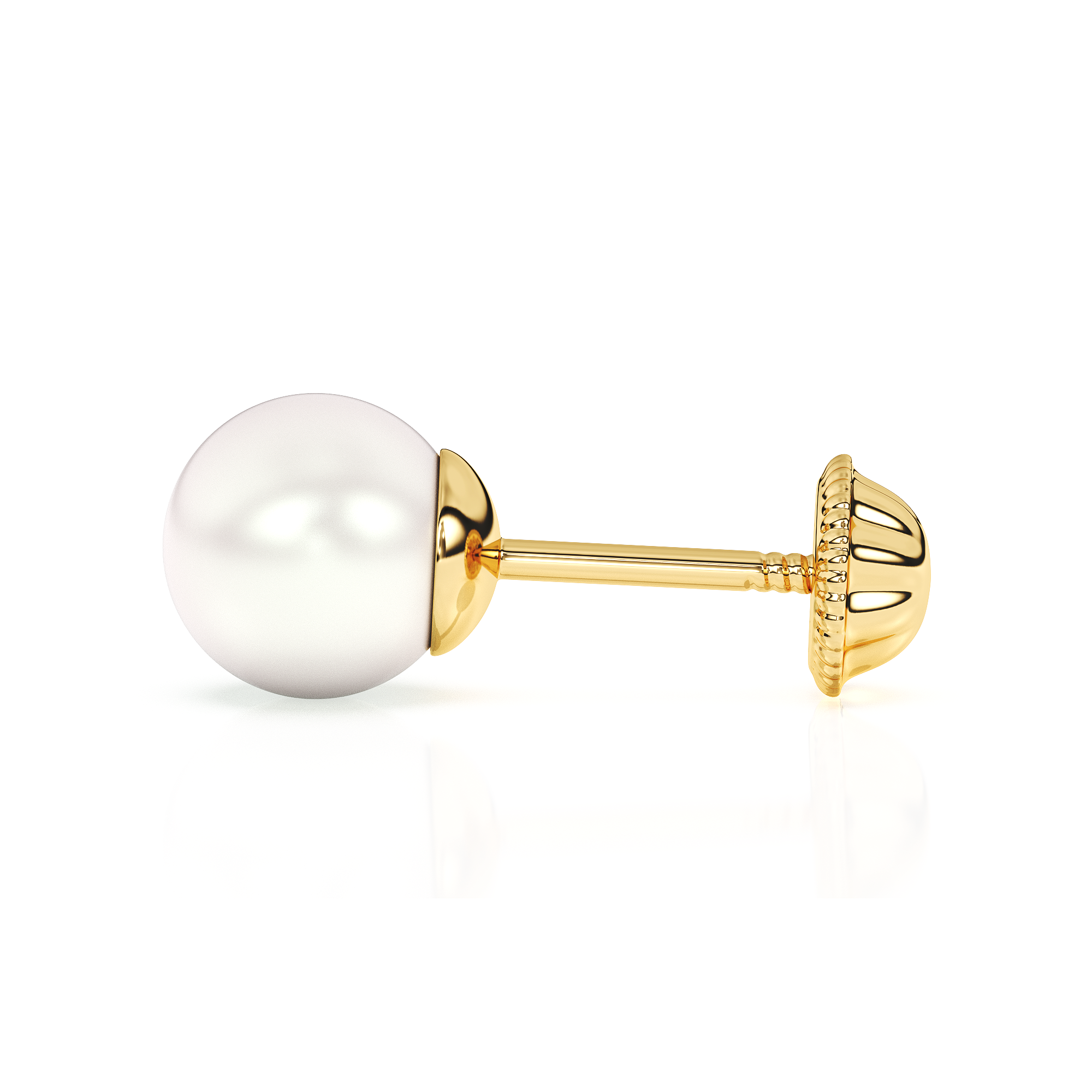5mm Pearl Stud Earrings - Solid 14K Gold, Screw Back, for Babies & Children