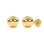 Pendientes clásicos redondos de 5 mm - Oro macizo de 14 quilates, cierre de rosca, para bebés y niños