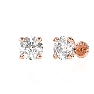 5mm Clear Round CZ Stud Earrings5